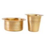 COPRASIA South Indian Brass Filter Coffee Tumbler and Dabra Set – Traditional Coffee Serving Set