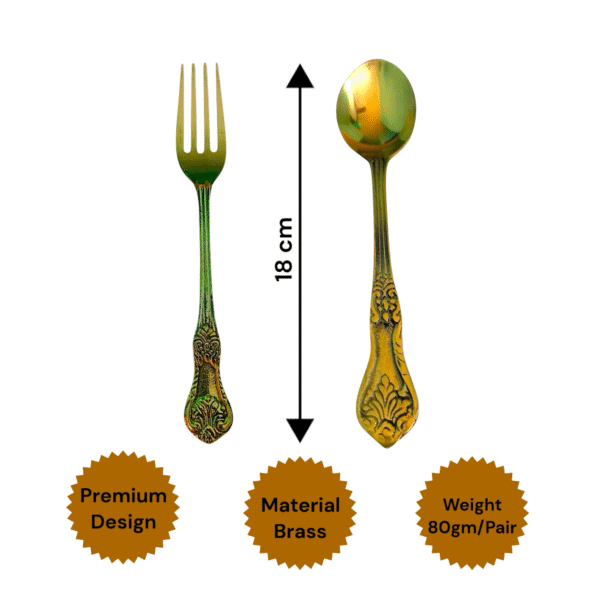 COPRASIA Handmade Brass Table Spoon and Fork Set – Elegant Vintage Dining Cutlery - Image 9