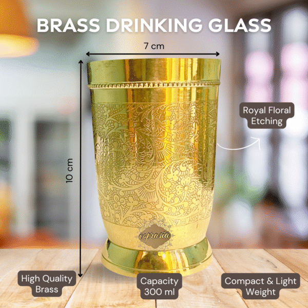 COPRASIA Handcrafted Pure Brass Drinking Glass - Image 4