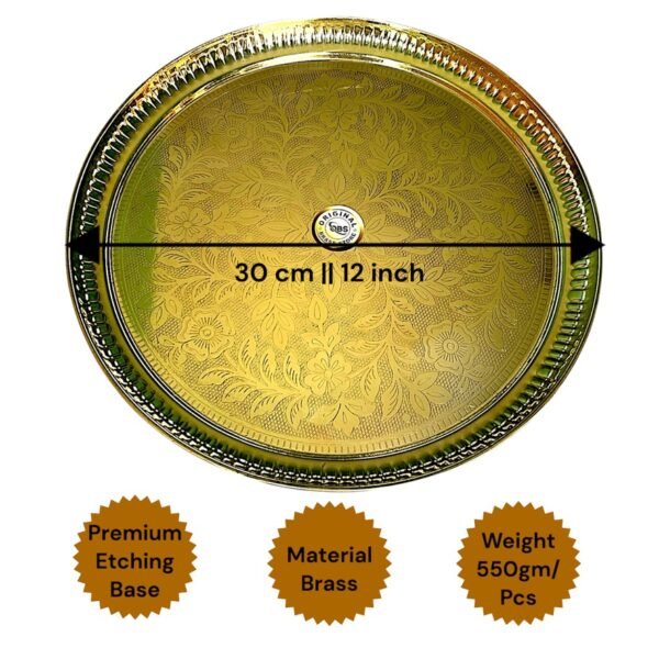 COPRASIA Handcrafted Brass Dinner Set – Traditional Indian Thali Set for Elegant Dining (Set of 7 pcs) - Image 4