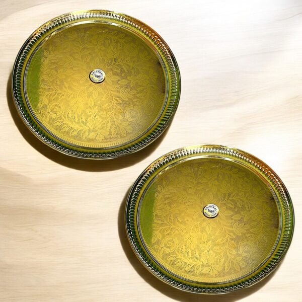 COPRASIA Handcrafted Pure Brass Dining Plate - Image 6