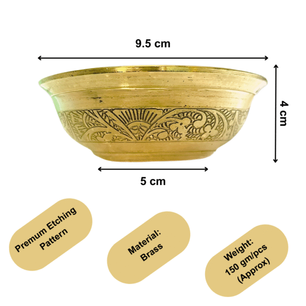COPRASIA Handcrafted Pure Brass Desert Bowl - Image 9