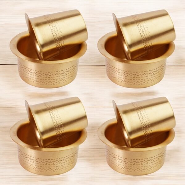 COPRASIA South Indian Brass Filter Coffee Tumbler and Dabra Set – Traditional Coffee Serving Set - Image 4