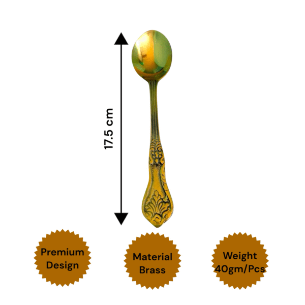 COPRASIA Handmade Brass Table Spoon – Elegant Vintage Dining Cutlery - Image 8