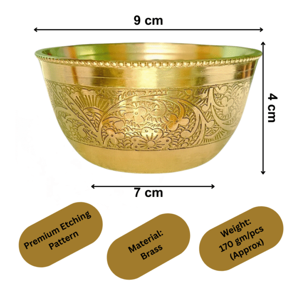 COPRASIA Handcrafted Pure Brass Dining Bowl || Peetal ki Katori - Image 9