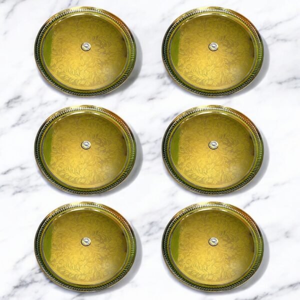COPRASIA Handcrafted Pure Brass Dining Plate - Image 8