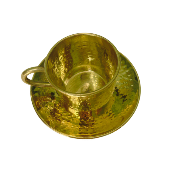 COPRASIA Handmade Brass Tea Cup and Saucer Set – Vintage Luxury Tea Serving Set - Image 7