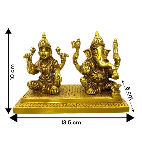 COPRASIA Brass Ganesh Laxmi Idols – With Pawti - Big - Image 5