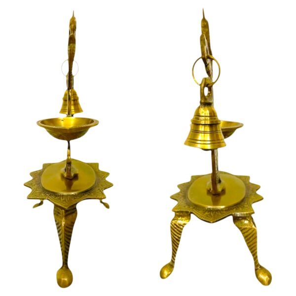 COPRASIA Handcrafted Peacock Brass Diya – Traditional Indian Oil Lamp for Puja & Home Decor - Image 4