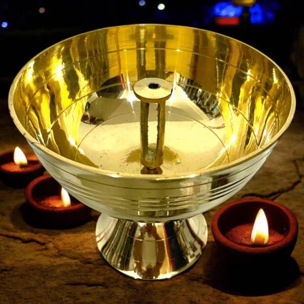COPRASIA Brass Akhand Jyoti Diya – Long-Lasting Flame Diya for Puja & Spiritual Decor