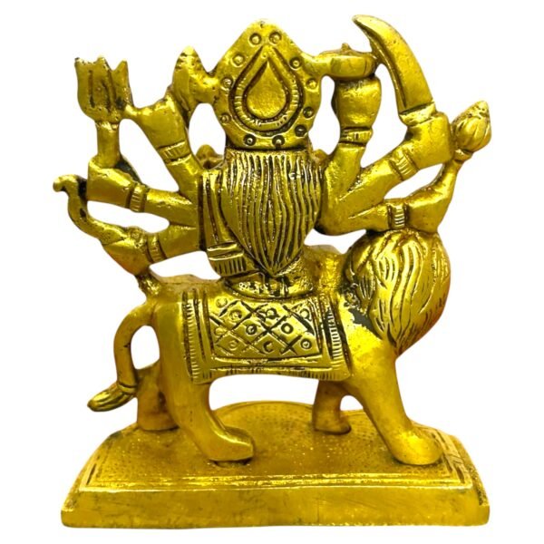 COPRASIA 4-Inch Brass Mata Durga Idol – Handcrafted Hindu Goddess Statue for Puja, Navratri & Home Temple - Image 4