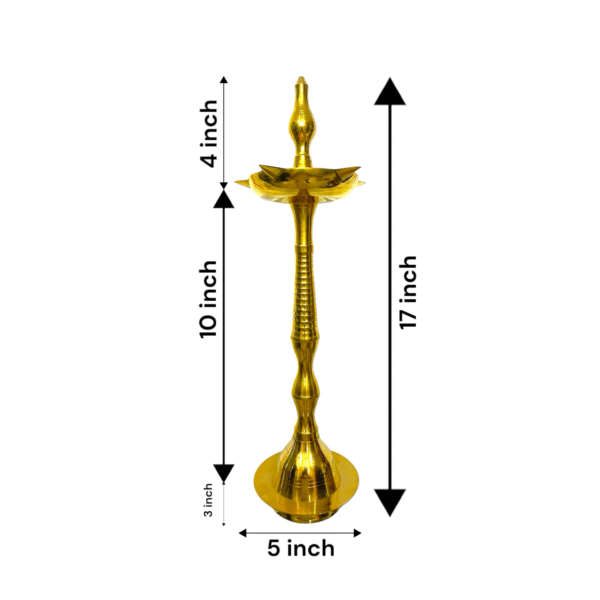 COPRASIA Brass Kerala Fancy Lamp Diya – Traditional Nilavilakku Oil Lamp for Puja & Decor - Image 5