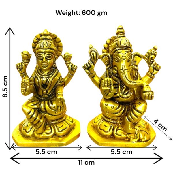 COPRASIA Brass Ganesh Laxmi Idols – Medium - Image 6