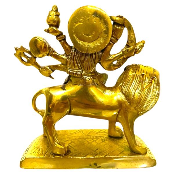 COPRASIA 5.5-Inch Brass Mata Durga Idol – Handcrafted Hindu Goddess Statue for Puja, Navratri & Home Temple - Image 4