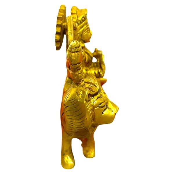 COPRASIA 4-Inch Brass Mata Durga Idol without Pawti – Handcrafted Hindu Goddess Statue for Puja, Navratri & Home Temple - Image 3