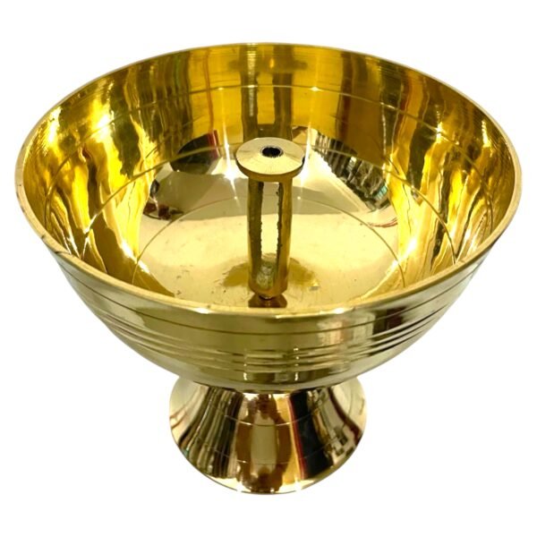 COPRASIA Brass Akhand Jyoti Diya – Long-Lasting Flame Diya for Puja & Spiritual Decor - Image 2