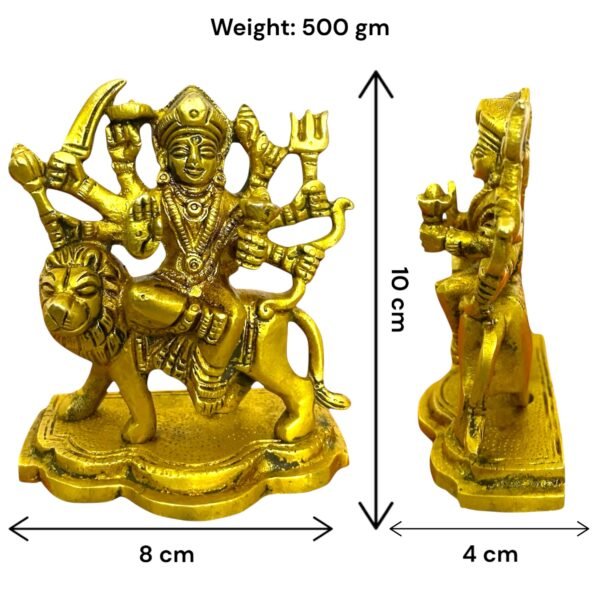 COPRASIA 4-Inch Brass Mata Durga Idol – Handcrafted Hindu Goddess Statue for Puja, Navratri & Home Temple - Image 6