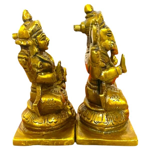 COPRASIA Brass Ganesh Laxmi Idols – Big - Image 3