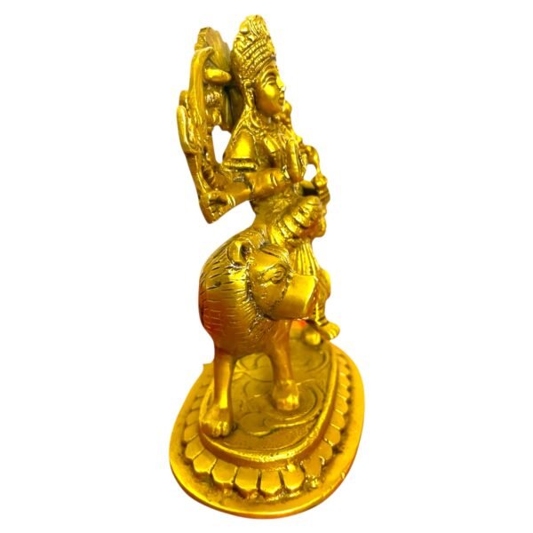 COPRASIA 6-Inch Brass Mata Durga Idol – Handcrafted Hindu Goddess Statue for Puja, Navratri & Home Temple - Image 3