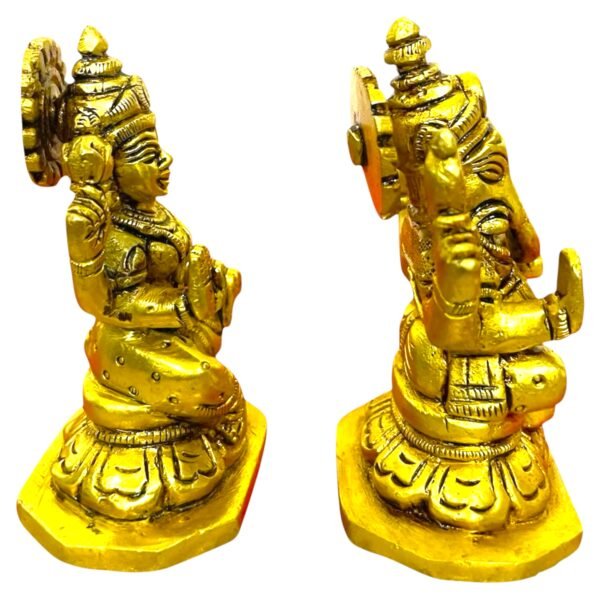 COPRASIA Brass Ganesh Laxmi Idols – Medium - Image 3