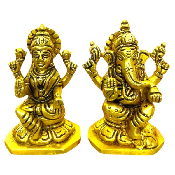 COPRASIA Brass Ganesh Laxmi Idols – Medium - Image 2