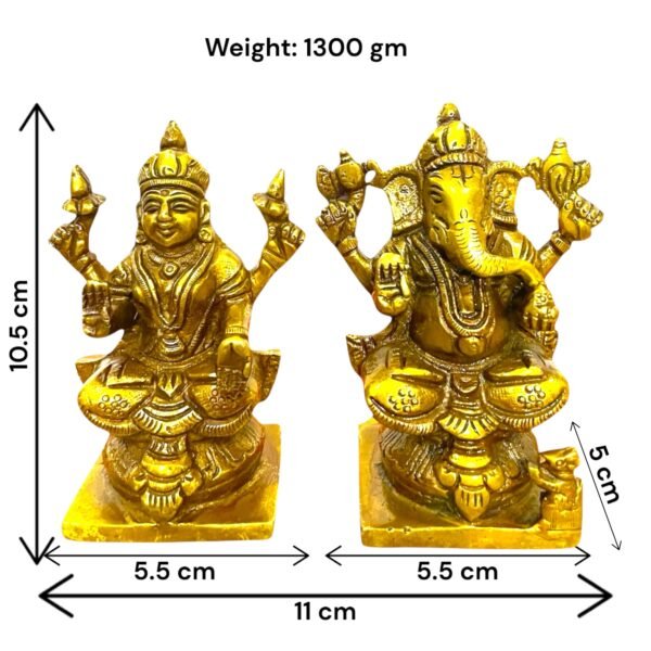 COPRASIA Brass Ganesh Laxmi Idols – Big - Image 6