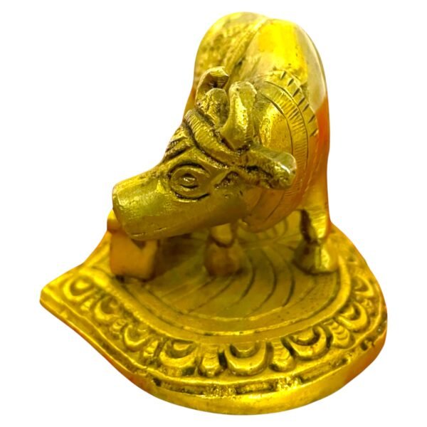 COPRASIA Brass Kamadhenu Mata Idol (10 cm) – Sacred Cow with Calf Statue for Puja, Vastu & Home Decor - Image 4