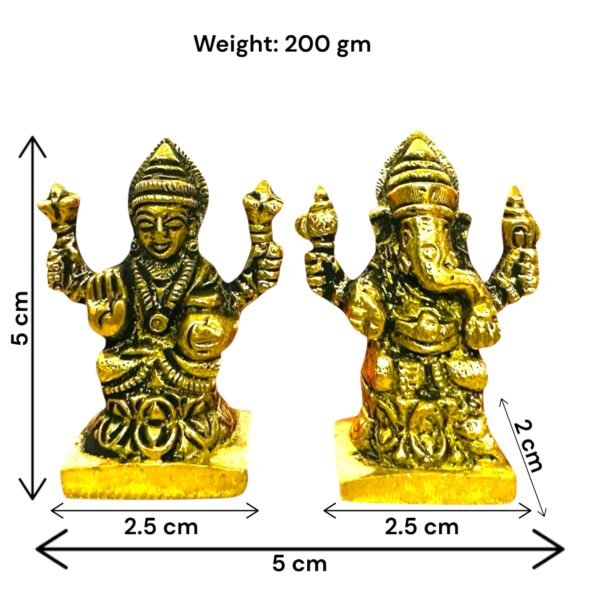 COPRASIA Brass Ganesh Laxmi Idols – Small - Image 6