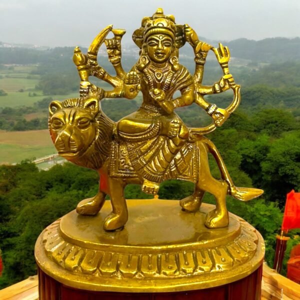 COPRASIA 4.5-Inch Brass Mata Durga Idol – Handcrafted Hindu Goddess Statue for Puja, Navratri & Home Temple