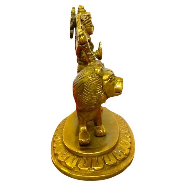 COPRASIA 4.5-Inch Brass Mata Durga Idol – Handcrafted Hindu Goddess Statue for Puja, Navratri & Home Temple - Image 3