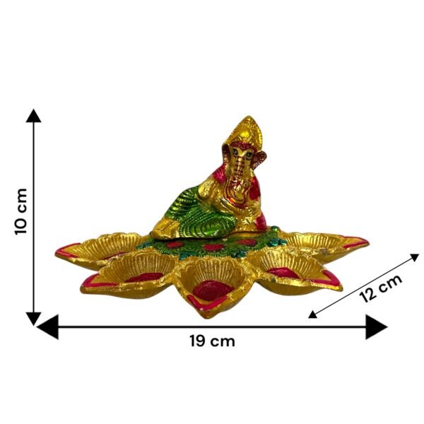 COPRASIA Ganesh 5 Wicks Diya – Traditional Panchmukhi Oil Lamp for Puja & Festive Decor - Image 6