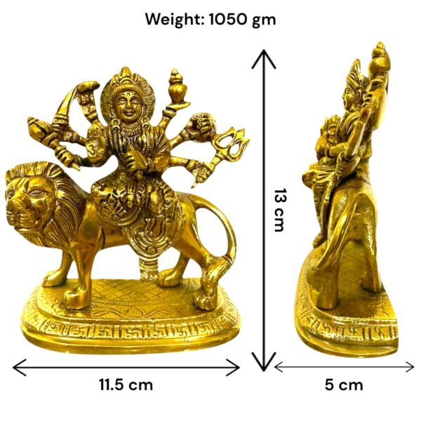 COPRASIA 5.5-Inch Brass Mata Durga Idol – Handcrafted Hindu Goddess Statue for Puja, Navratri & Home Temple - Image 6