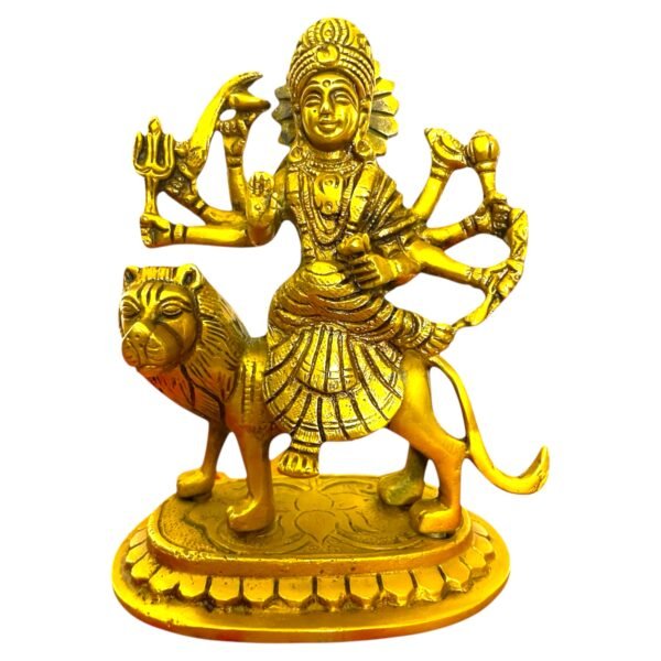 COPRASIA 6-Inch Brass Mata Durga Idol – Handcrafted Hindu Goddess Statue for Puja, Navratri & Home Temple - Image 7