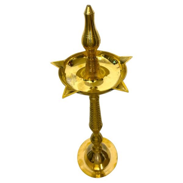 COPRASIA Brass Kerala Fancy Lamp Diya – Traditional Nilavilakku Oil Lamp for Puja & Decor - Image 4