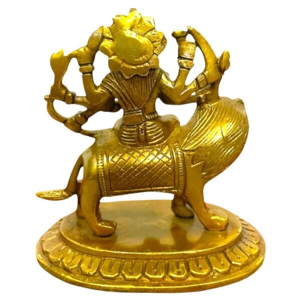 COPRASIA 4.5-Inch Brass Mata Durga Idol – Handcrafted Hindu Goddess Statue for Puja, Navratri & Home Temple - Image 4