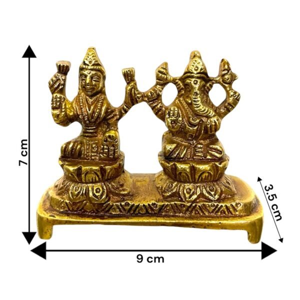 COPRASIA Brass Ganesh Laxmi Idols – With Pawti - Small - Image 5
