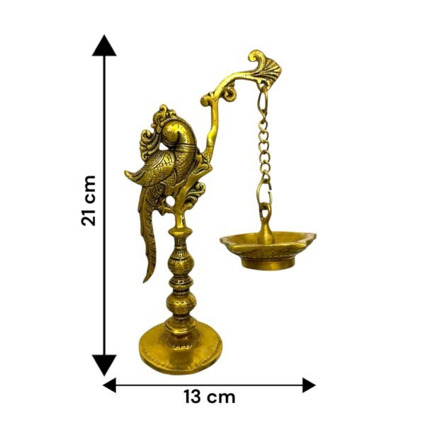 COPRASIA Brass Bird Hanging Diya – Traditional Wall Hanging Oil Lamp for Puja & Decor - Image 10