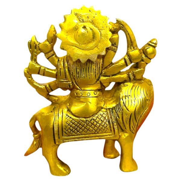 COPRASIA 4-Inch Brass Mata Durga Idol without Pawti – Handcrafted Hindu Goddess Statue for Puja, Navratri & Home Temple - Image 4