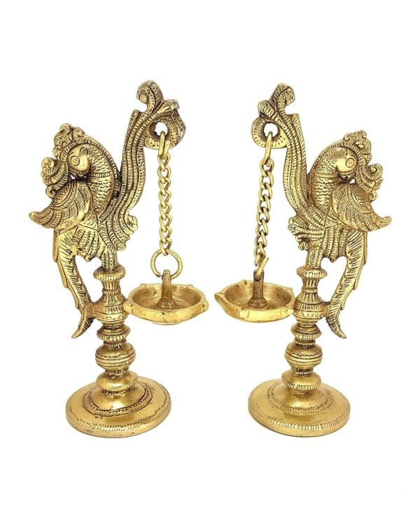 COPRASIA Brass Bird Hanging Diya – Traditional Wall Hanging Oil Lamp for Puja & Decor - Image 8