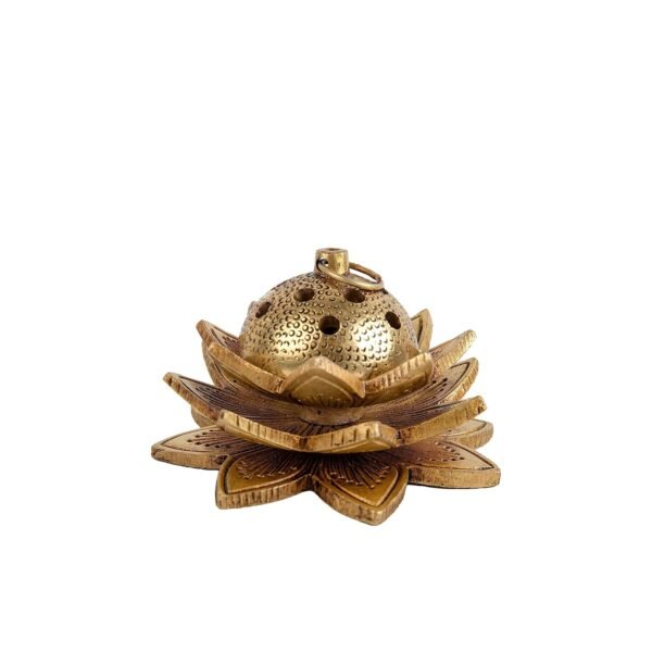 COPRASIA Brass Lotus Loban Burner – Traditional Dhoop & Incense Holder for Puja & Aromatherapy - Image 5