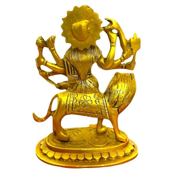 COPRASIA 6-Inch Brass Mata Durga Idol – Handcrafted Hindu Goddess Statue for Puja, Navratri & Home Temple - Image 4