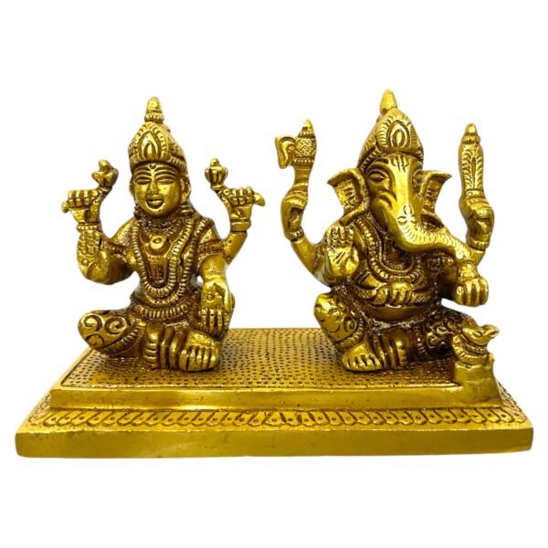 COPRASIA Brass Ganesh Laxmi Idols – With Pawti - Big - Image 2
