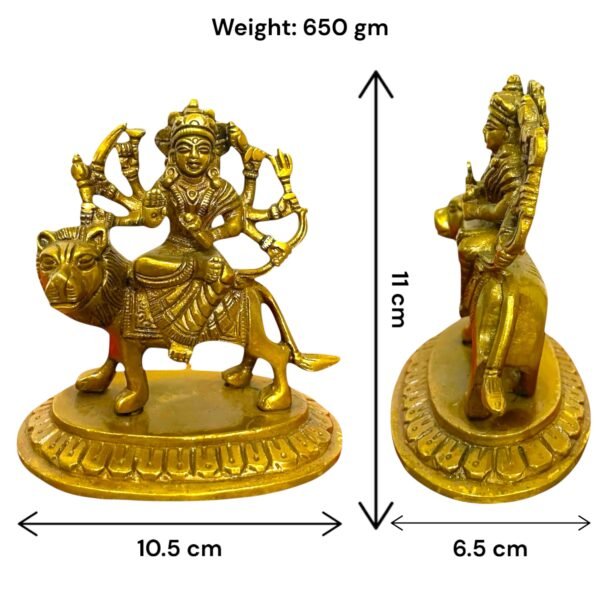 COPRASIA 4.5-Inch Brass Mata Durga Idol – Handcrafted Hindu Goddess Statue for Puja, Navratri & Home Temple - Image 6