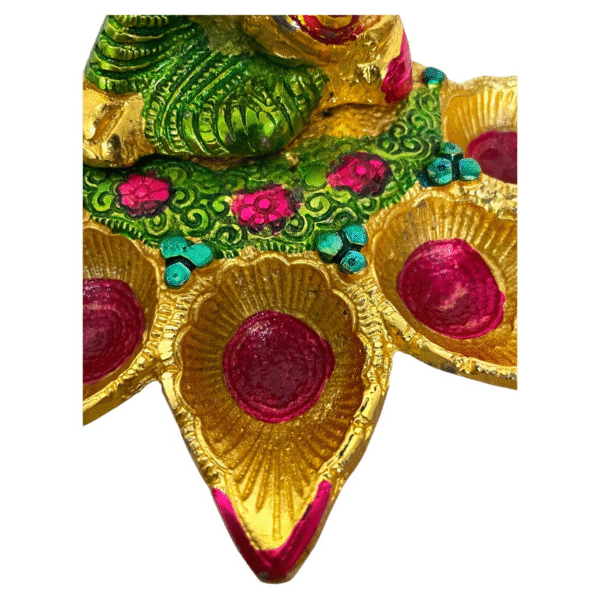 COPRASIA Ganesh 5 Wicks Diya – Traditional Panchmukhi Oil Lamp for Puja & Festive Decor - Image 7