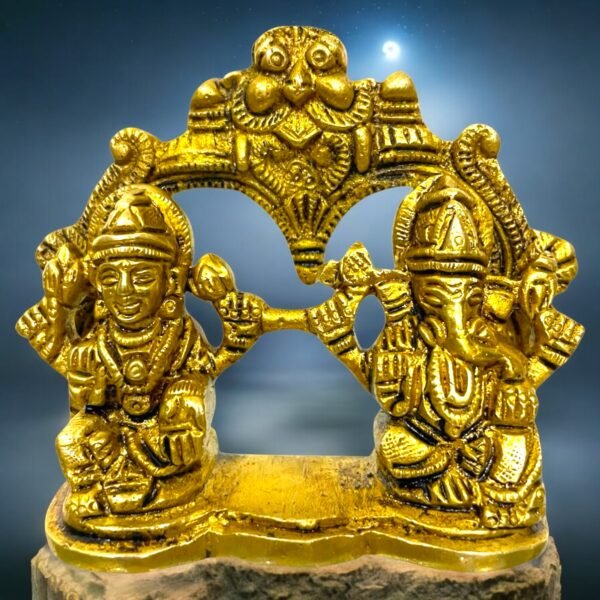 COPRASIA Brass Ganesh Laxmi Idols – With Frame
