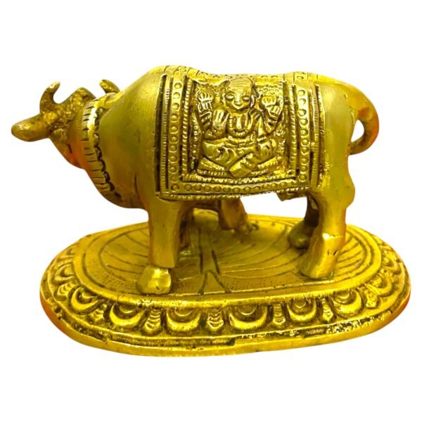 COPRASIA Brass Kamadhenu Mata Idol (10 cm) – Sacred Cow with Calf Statue for Puja, Vastu & Home Decor - Image 6