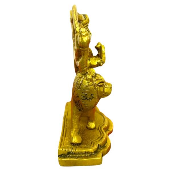 COPRASIA 4-Inch Brass Mata Durga Idol – Handcrafted Hindu Goddess Statue for Puja, Navratri & Home Temple - Image 3