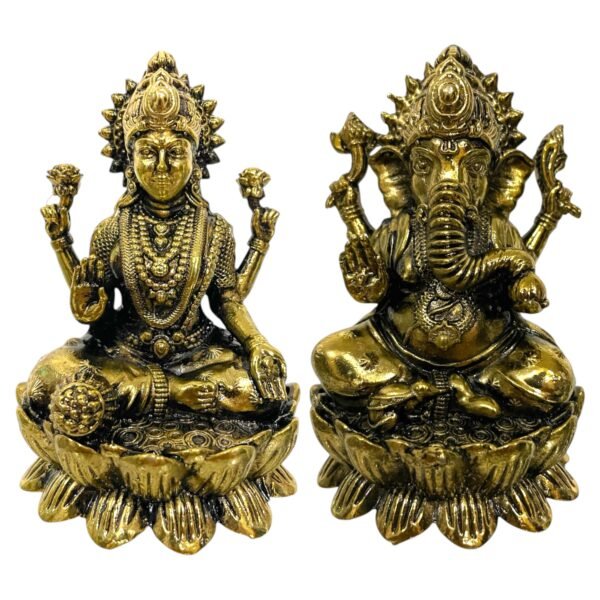COPRASIA Brass Ganesh Laxmi Idols – Antique Superfine - Image 2