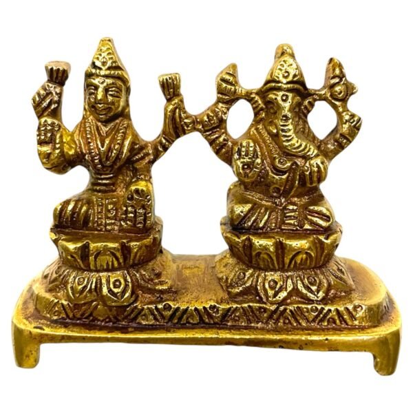 COPRASIA Brass Ganesh Laxmi Idols – With Pawti - Small - Image 2