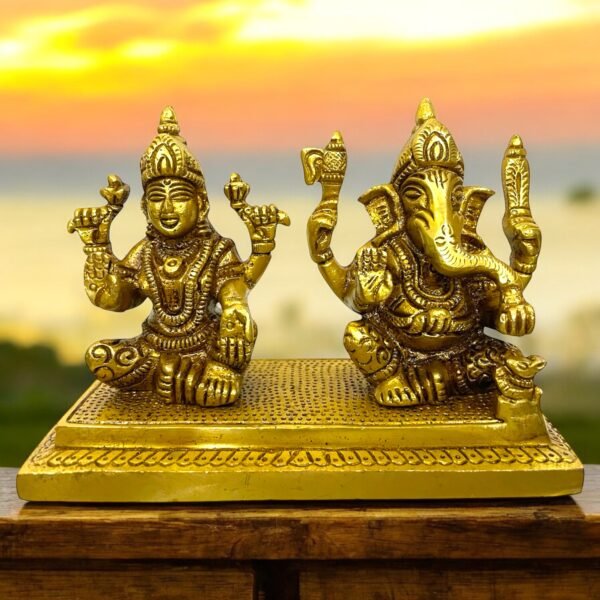 COPRASIA Brass Ganesh Laxmi Idols – With Pawti - Big